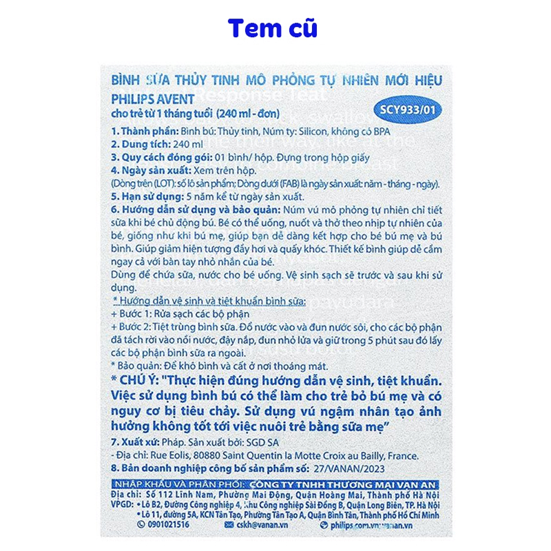 Bình sữa thủy tinh Philips Avent SCY933/01 cổ rộng 240 ml (từ 1 tháng) 13